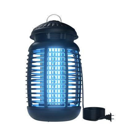 Bug Zapper with Light Sensor, Electric Insect Killer Waterproof 4200V Mosquito Zapper Outdoor, Fly Trap for Home Backyard Garden Patio Dark-black