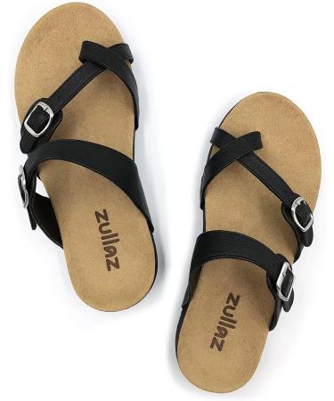 Zullaz Heidi Orthotic Sandals for Women - Biomechanical Arch Support - Black, Size 9 - Buy Online on SooperMarket.com
