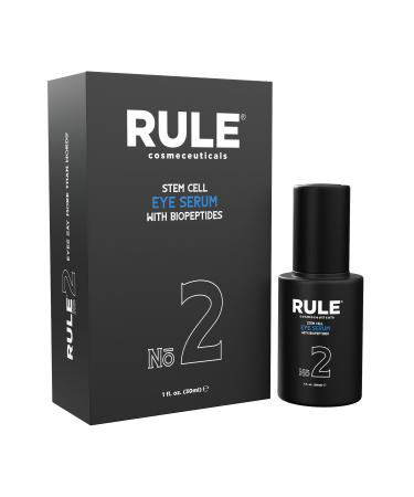 RULE Under Eye Serum for Dark Circles and Puffiness - Advanced Anti Aging Argan Stem Cell Serum Eye Bags Treatment for Men Firm Lift & Reduce Wrinkles with BioPeptides Vitamin E Eye Gel Cream 30ml