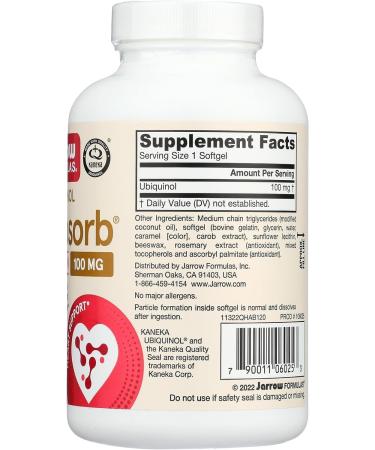 QH-Absorb 100 mg Max Absorption - CoQ10 Ubiquinol - Up to 120 Servings (Softgels) - Supports Mitochondrial Health Cellular Energy Production & Healthy Cardiovascular Function - Buy Online on SooperMarket.com