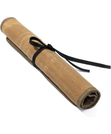 Denifiter Waxed Canvas Roll-up Pencil Bag  Heavy Duty Artist Paint Brushes Organize Pouch (Khaki) - Buy Online on SooperMarket.com