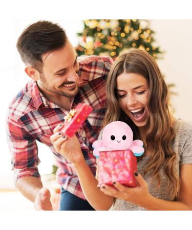 FASTEXX Octopus Reversible Plushies - Double-Sided Flip Mood Octopus Plush - Sweet Gift for Kids, Friends & Family - Pink/Blue - Buy Online on SooperMarket.com