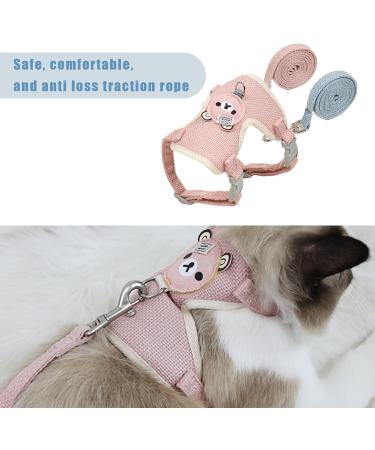 MSTECO Adjustable Rabbit Dishes & Leash Set for Small Pets | Soft Outdoor Kit for Dwarf Rabbits Hamsters & Cats (S Blue Pink) - Buy Online on SooperMarket.com