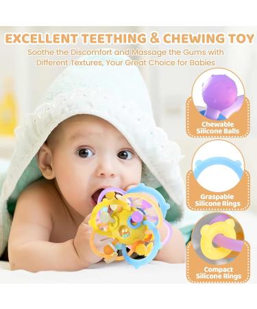 Shop Orzbow Baby Toys for 0-18 Months | Montessori Dental Aid & BPA-Free Sensory Balls in Lemon Yellow - Buy Online on SooperMarket.com