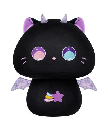 Mewaii 14'' Soft Purple Big Eyed Cat Mushroom Pillow Stuffed Animal Plush Plushie Squishy Toy - Cuddly Cat Plush for Kids Purple Big Eyed Cat 14 Inch