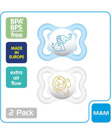 MAM Mini Air Pacifiers  MAM Sensitive Skin Pacifier 0-6 Months  Best Pacifier for Breastfed Babies  Baby Boy Pacifiers  0-6 (Pack of 2) - Buy Online on SooperMarket.com