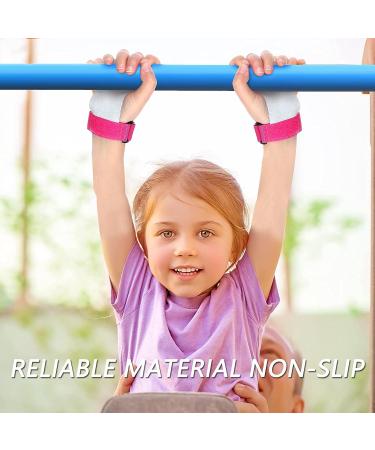 Amrta Gymnastics Grips Wristbands Set for Girls Youth Kids - 2 Pair Palm Protection Gloves with Wrist Support | Small Pink-Black - Buy Online on SooperMarket.com