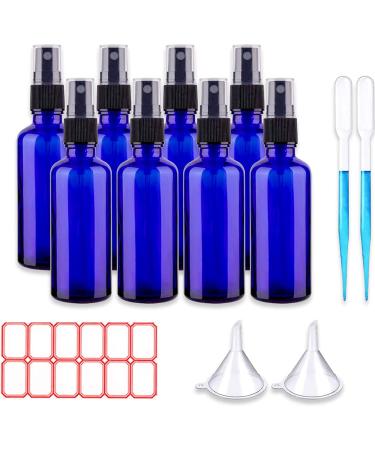 8 * 50ml spray bottle Small spray bottle glass blue spray bottle glass 50ml for portable cosmetics atomizer bottle make-up water travel fluid (blue) 8 * 50ml blue spray bottle