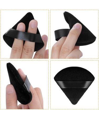 WLLHYF 6-Piece Triangle Powder Puff Set with Soft Velour for Makeup Application - Black & Dark Pink - Buy Online on SooperMarket.com