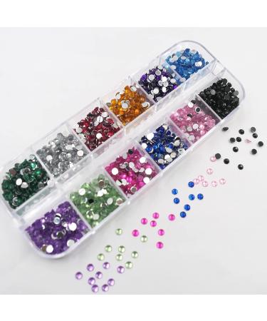 Lifextol Nail Art Rhinestone Flatback Half Pearls - Mixed Colors AB Gems for Women - DIY Crafts and Makeup - Pack of 3 Boxes - Buy Online on SooperMarket.com
