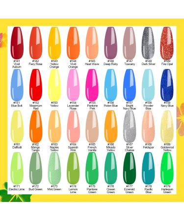 Lavender Violets 42 Piece Gel Nail Polish Set with Fluorescent Finish - UV/LED Soak-Off Formula - Includes Glossy, Matte, Diamond, and Glow in the Dark Top Coats - Full Range Shades - C955 Sunflowers - Buy Online on SooperMarket.com