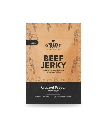 Beef Jery German beef Dry meat from beef in the set 10-pack Cracked pepper (10 x 100g 1kg) 100 g (10 pack)