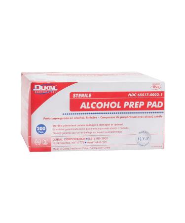 Dukal Alcohol Pad Sterile (200 Count) - 70% Isopropyl Alcohol Swabs - Buy Online on SooperMarket.com