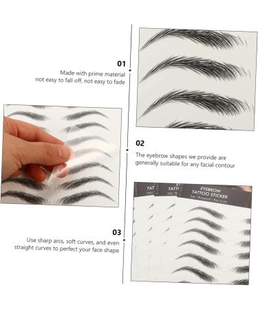 HAPINARY 4 Sheets Waterproof Eyebrow Stickers Brow False Eyebrows Cosmetics Eyebrow Transfer Stickers Artificial Eyebrow Eyebrow Tool Makeup Brow Sticker 21x14.8cm Black - Buy Online on SooperMarket.com
