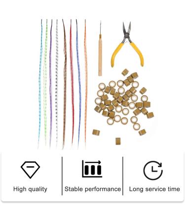 50pcs Colored Hair Extension Set - Hair Wig, Tinsel, Hair Band Kit for Women - High Temperature Wire, Bulk Wigs - European & American Style - Buy Online on SooperMarket.com