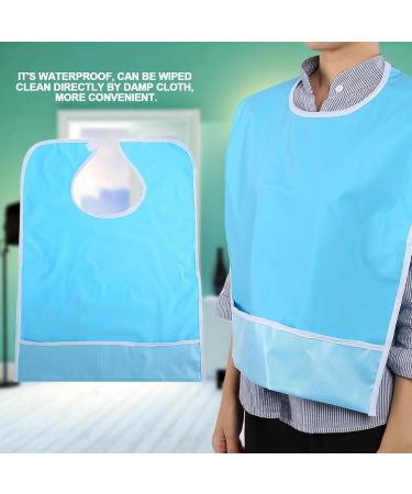Eating Bib Waterproof Adult Elder Mealtime Eating Bib Clothes Clothing Protector Dining Aid Make Dining Easier(Light Blue) - Buy Online on SooperMarket.com