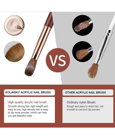 Shine Chance Acrylic Nail Brush Size 8 - 100% Real Kolinsky Art Brush for Acrylic Powder - Handmade Wood Handle Extension Tool for DIY & Professional Use - Buy Online on SooperMarket.com