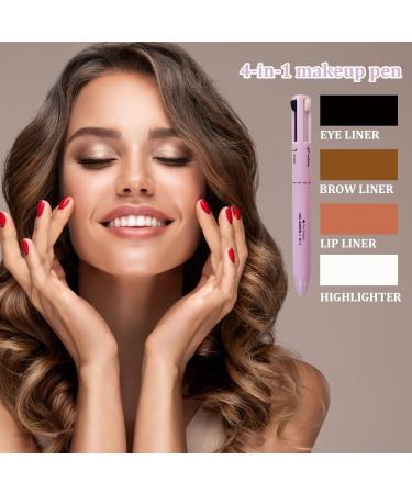 4 in 1 Makeup Pen Multifunctional Makeup Pencil from Eyeliner Lip Liner Brow Pencil And Highlighter Easy-to-Apply & Compact Makeup Accessories Style 3 - Buy Online on SooperMarket.com