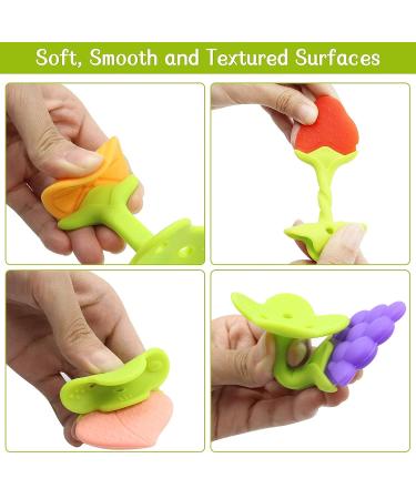 5 PCS Soft Fruit Baby Teething Toys | Silicone Teethers for Infants 0-12 Months | Freezer Safe Teething Set by Bagvhandbagro - Buy Online on SooperMarket.com