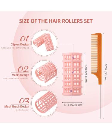 16 Pieces Hair Roller Curlers 1.18 Inch Plastic Hair Curlers with Steel Pintail Comb - Hairdressing Styling for Short and Long Hair - Buy Online on SooperMarket.com