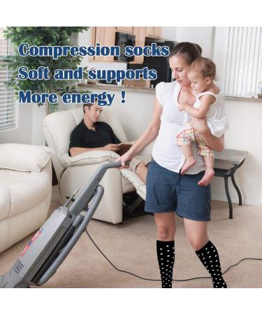 Actinput Compression Stockings for Men & Women - 4 Pairs Colorful Support Socks for Sports Travel & Nursing - Size S-M - Black 4101 - Buy Online on SooperMarket.com