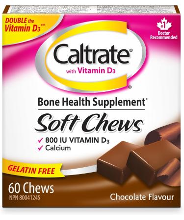 Caltrate with Vitamin D Soft Chews (60 Count Chocolate Flavour) Calcium Bone Health Supplement & Plus Chewables (50 Count Cherry Orange Fruit Flavour) Calcium/Vitamin D3 Supplement - Buy Online on SooperMarket.com