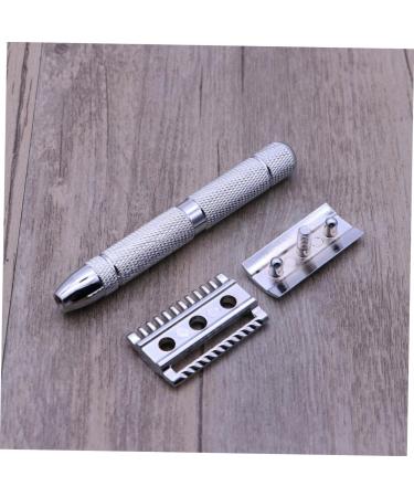 Premium Steel Double Edge Safety Razor for Men - Textured Design Solid Wood Handle Perfect for a Close Shave - 1 Count - Buy Online on SooperMarket.com