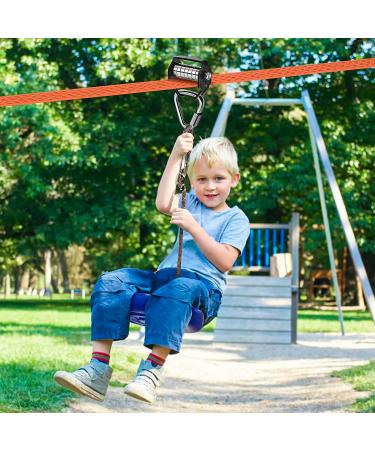 Outdoor Zip Line Kit for Kids - 65 Ft Slackline with Warrior Obstacle Course Accessories - 330lb Capacity - Buy Online on SooperMarket.com