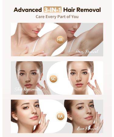 ZKMAGIC IPL Hair Removal Device - 3-in-1 with 9 Energy Levels | Pain-Free Laser Hair Removal for Men & Women | 999 900 Light Impulses | Buy Online Now! - Buy Online on SooperMarket.com