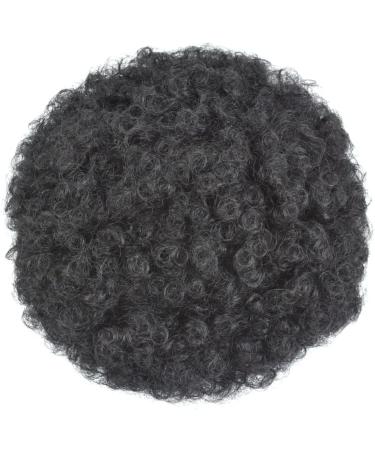 Medium 1B# Afro Puff Drawstring Ponytail Extension - Short Synthetic Kinky Curly Hairpiece for Natural Hair - Buy Online on SooperMarket.com