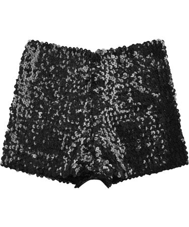 FEESHOW Kids Gymnastic Shorts Glitter Ballet Dance Metallic Spandex Shorts Black 12-16 Years - Buy Online on SooperMarket.com