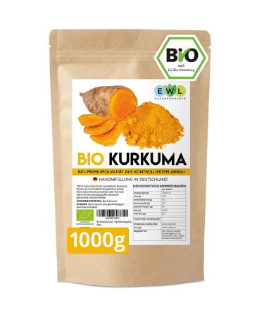 Organic turmeric powder i turmeric powder bio i turmeric powder from controlled organic cultivation i filled and controls 1kg curcuma powder turmeric 1 kg (1 Pack) in Germany in Germany.