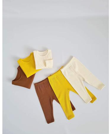 20 Colours Ribbed Pyjama for Unisex Boys and Girls | DreamBuy Loungewear for Babies, Women, and Men | 6-12 Months | Caramel - Buy Online on SooperMarket.com