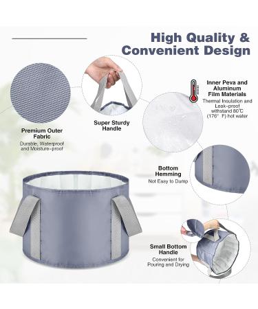 3-Piece Collapsible Foot Soak Tub | Portable & Multifunctional Basin for Camping, Fishing, Hiking | Pedicure Bowl for Spa Travel | 14L Capacity | 3 Colors - Buy Online on SooperMarket.com