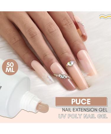 Makartt Poly Nail Gel 50ML Nude Nature Puce Nail Extension Gel Builder Nail Gel Trendy Nail Art Design Nail Extension Gel Salon Nail Easy DIY - Buy Online on SooperMarket.com