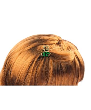 Yeshan Vintage Flower Design Mini Jaw Clips Set - Pack of 12 with Rhinestone and Crystal Detailing - Buy Online on SooperMarket.com