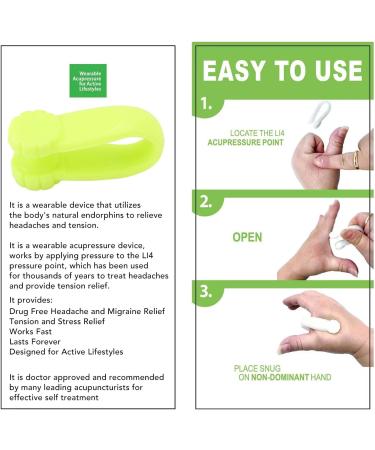 Hand Acupoint Clips 8 Practical Plastic Acupressure Hand Clips for Headaches (Green) - Buy Online on SooperMarket.com