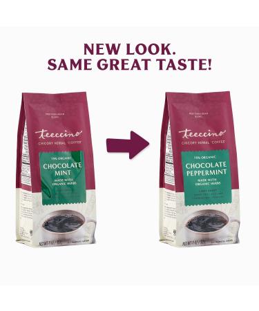 Teeccino Chocolate Peppermint Ground Herbal Coffee - Prebiotic, Caffeine Free, Acid Free, Light Roast - 11 oz - Buy Online on SooperMarket.com