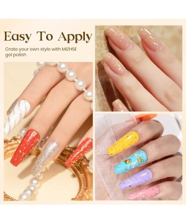 MIZHSE Gold Glitter Top Coat Gel Nail Polish - Sparkling Soak Off UV LED Gel for Salon & DIY Manicure - 10ml E-Gold Sequins Christmas Nail Decor - Buy Online on SooperMarket.com