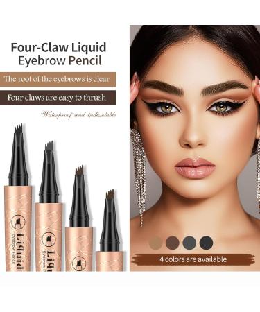 Buy Waterproof Microblading Eyebrow Pen - 4 Tip Soft Brown Pencil for Natural Looking Eyebrows Smudge-Proof & Long Lasting | International Shipping Available - Buy Online on SooperMarket.com