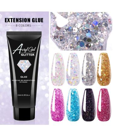 8pcs Nail Extension Gel Kit - Fast Building Gel & Sequins for Perfect Manicure | International Shipping - Buy Online on SooperMarket.com