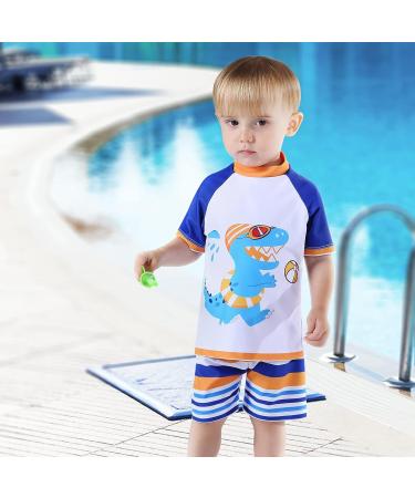 Buy AMZTM Baby Boys UV Protection Dinosaur Swim Set | White Swim Shorts & Swimwear for Kids - International Shipping Available - Buy Online on SooperMarket.com