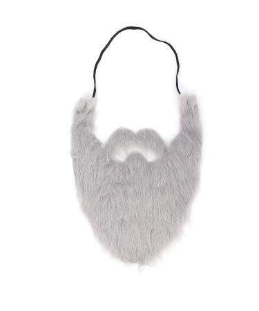 Gray Fake Beard with Elastic Band - Lightweight & Soft Plush for Parties & Festivals | Perfect Trick Prop - Buy Online on SooperMarket.com