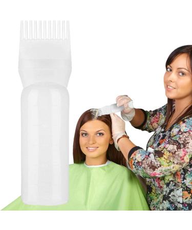 Hair Dye Brush Bottle Root Comb Applicator Bottle Hair Oil Bottle With Comb Hair Dye Bottle Applicator Comb With Graduated Scale For Home Salon Use White - Buy Online on SooperMarket.com
