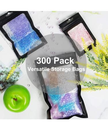 300 Pack Resealable Mylar Bags - Food Storage Smell Proof Bags with Front Window - Variety Sizes Pack for Snacks, Cookies, Jewelry - Black (3x4.7, 4x6, 4.7x7.9) - Buy Online on SooperMarket.com