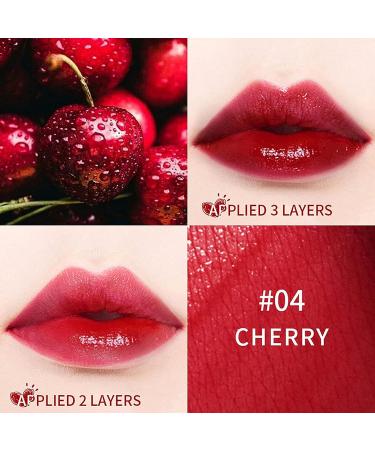 4 Colors Lip Tint Stain Set - Long Lasting Korean Lip & Cheek Tint - Waterproof Mini Liquid Lipstick with Plumping Gloss - Vivid Apple, Watermelon & Strawberry Shades - Buy Online on SooperMarket.com
