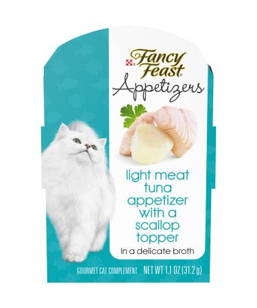 Purina Fancy Feast Appetizers Adult Gourmet Wet Cat Food Complement Light Meat Tuna & Scallop 1.1 Ounce (Pack of 10)
