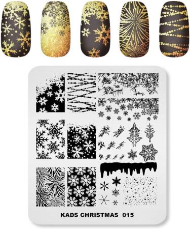 Alexnailart Christmas Nail Stamping Plate CH015 - Professional Manicure Stencil for Festive Nail Art - Buy Online on SooperMarket.com