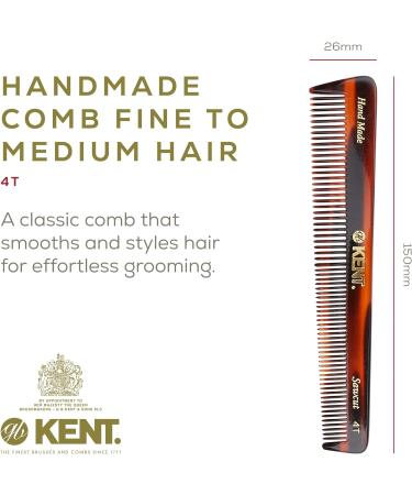 Kent Brushes Handmade Combs Range 4T Medium Size Coarse and Fine Comb Brown 1 Count (Pack of 1) - Buy Online on SooperMarket.com
