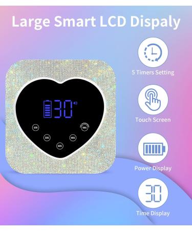 Buy HUGMAPLE Cordless UV Nail Lamp - 72W Rechargeable Diamond LED Dryer for Gel Nails | Fast Curing & Touch Control & Auto Sensor | Ideal for Salon & Home - Buy Online on SooperMarket.com